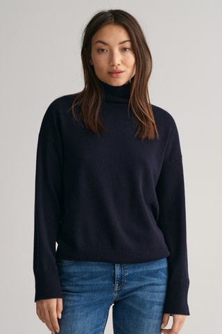 Maglia regular in lana d’agnello - Navy