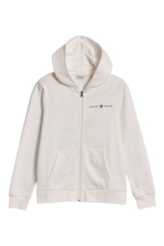 Felpa regular con cappuccio - Ecrù