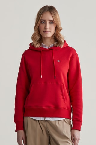 Felpa relaxed con cappuccio - Rosso