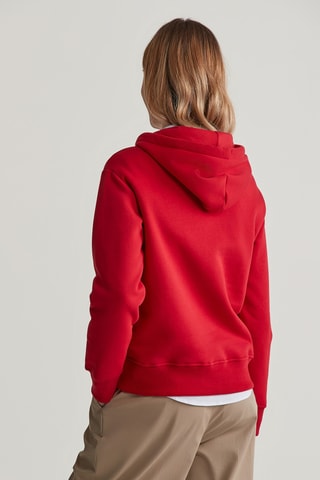 Felpa relaxed con cappuccio - Rosso