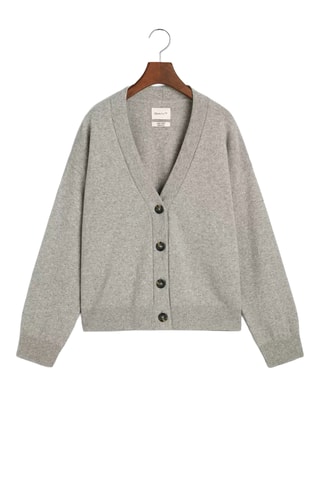 Cardigan regular in lana d’agnello - Grigio