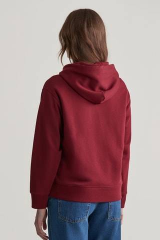 Felpa relaxed con cappuccio - Bordeaux