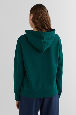 Felpa relaxed con cappuccio - Verde