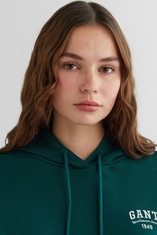 Felpa relaxed con cappuccio - Verde