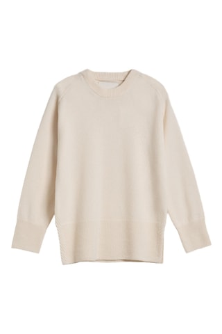 Maglia relaxed in lana e cashmere - Crema