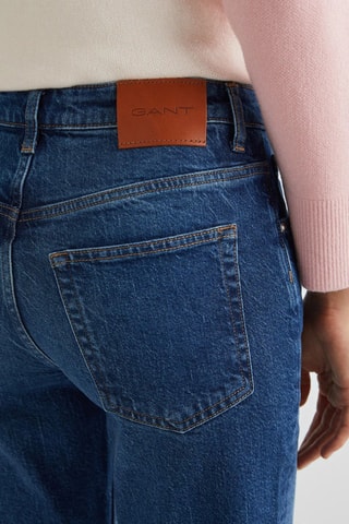 Jeans straight 7/8 a vita alta - Blu