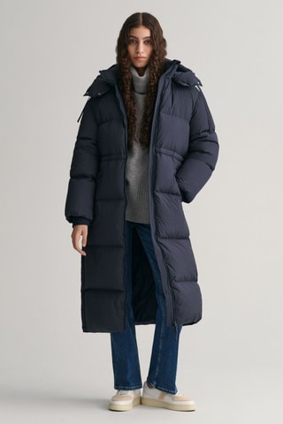 Piumino relaxed con cappuccio - Navy