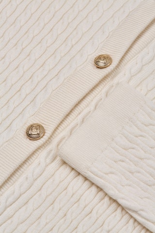 Cardigan regular in lana merino e cotone bio - Crema