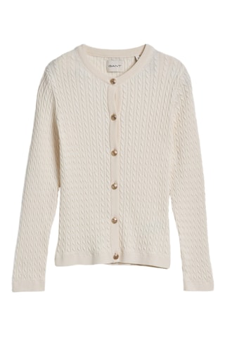Cardigan regular in lana merino e cotone bio - Crema