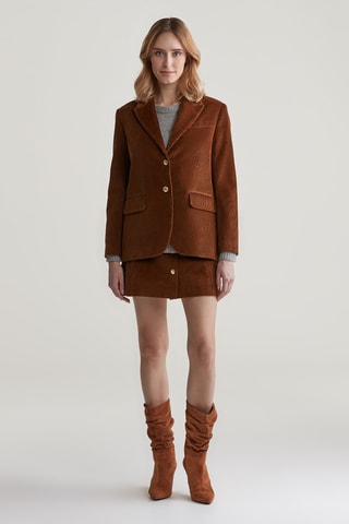 Blazer in velluto - Marrone