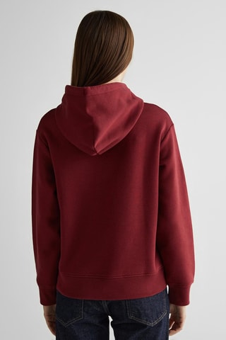 Felpa relaxed con cappuccio - Bordeaux