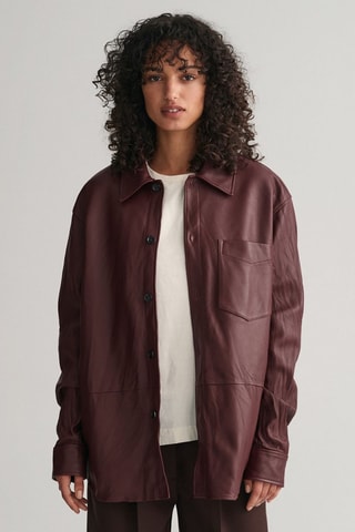 Camicia unisex in pelle - Bordeaux