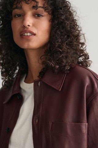 Camicia unisex in pelle - Bordeaux