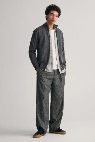 Cardigan regular in lana - Antracite melange