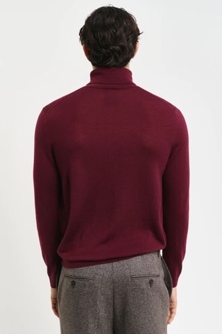 Maglia regular in lana merino - Bordeaux