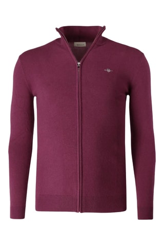 Cardigan regular in lana - Bordeaux