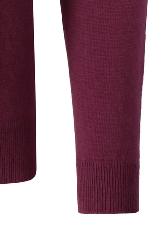 Cardigan regular in lana - Bordeaux