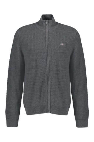 Cardigan regular in cotone bio - Grigio scuro