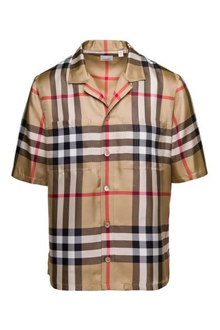 Camicia regular in seta - Beige