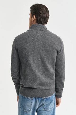 Maglia regular in lana d’agnello - Grigio scuro melange