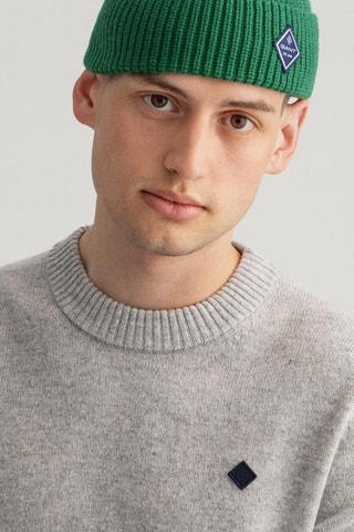 Maglia regular in lana d’agnello - Grigio melange