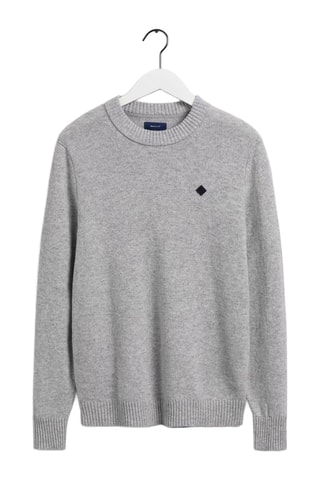 Maglia regular in lana d’agnello - Grigio melange