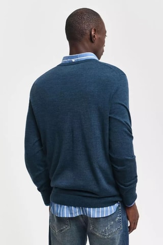 Maglia regular in lana merino - Blu