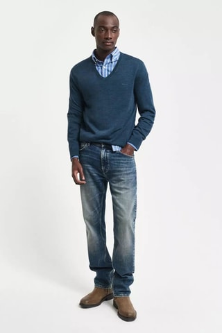 Maglia regular in lana merino - Blu