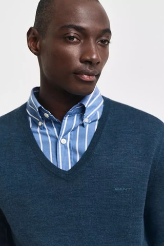 Maglia regular in lana merino - Blu