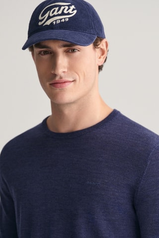 Maglia regular in lana merino - Navy