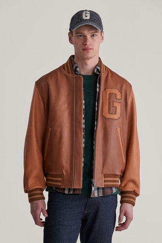 Giubbotto relaxed in pelle d’agnello - Beige