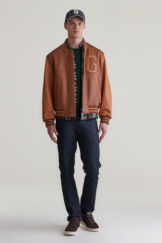 Giubbotto relaxed in pelle d’agnello - Beige