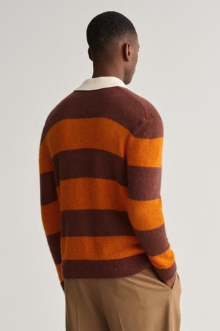 Maglia regular in mohair e lana merino - Marrone e arancione