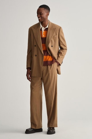 Maglia regular in mohair e lana merino - Marrone e arancione