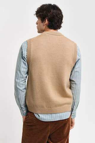 Gilet regular in lana - Beige