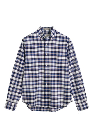 Camicia regular in cotone bio - Bianco e blu