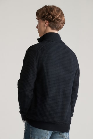 Cardigan regular in cotone bio - Nero