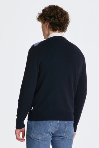 Maglia regular in lana - Navy