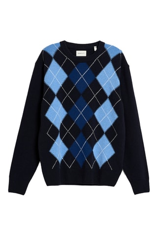 Maglia regular in lana - Navy