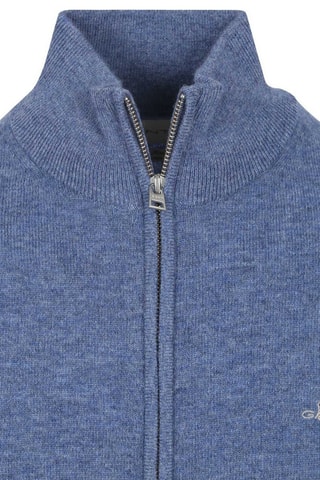 Cardigan in lana - Blu scuro melange