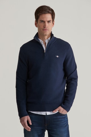 Maglia regular in cotone bio - Navy