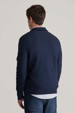 Maglia regular in cotone bio - Navy