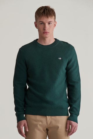 Maglia regular in cotone bio - Verde scuro