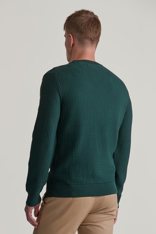 Maglia regular in cotone bio - Verde scuro