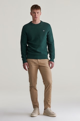 Maglia regular in cotone bio - Verde scuro