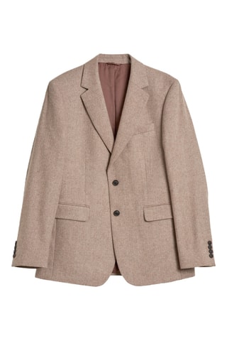 Blazer slim in lana - Beige