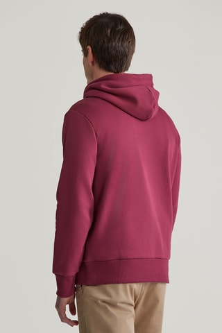 Felpa regular con cappuccio - Bordeaux