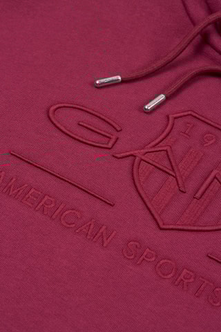 Felpa regular con cappuccio - Bordeaux