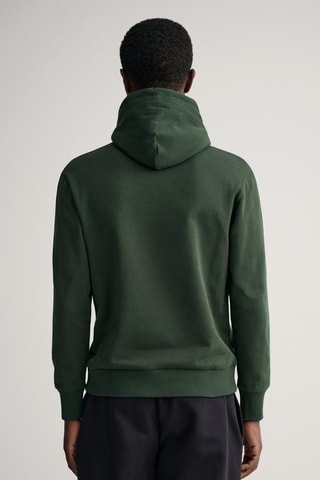 Felpa regular con cappuccio - Verde scuro