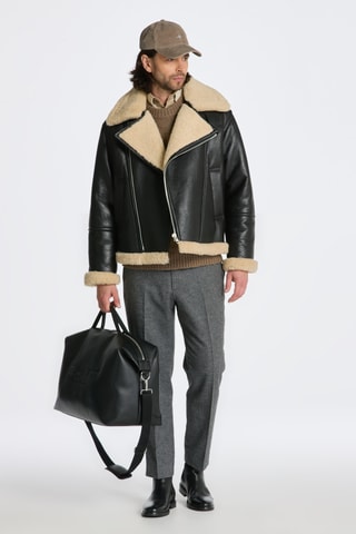 Giacca in pelle - Nero